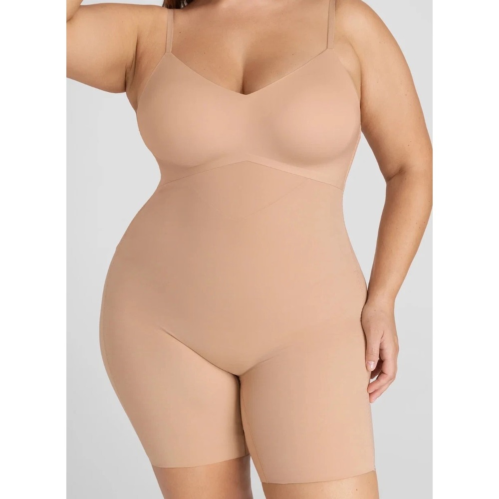 Honeylove Low Back Bodysuit Shapewear Size 2X Sand $129